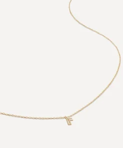 Monica Vinader Necklaces^14ct Gold Small F Initial Pendant Necklace