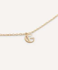 Monica Vinader Necklaces^14ct Gold Small G Initial Pendant Necklace