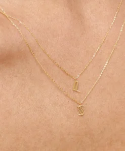 Monica Vinader Necklaces^14ct Gold Small L Initial Pendant Necklace