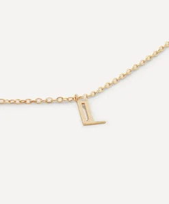 Monica Vinader Necklaces^14ct Gold Small L Initial Pendant Necklace