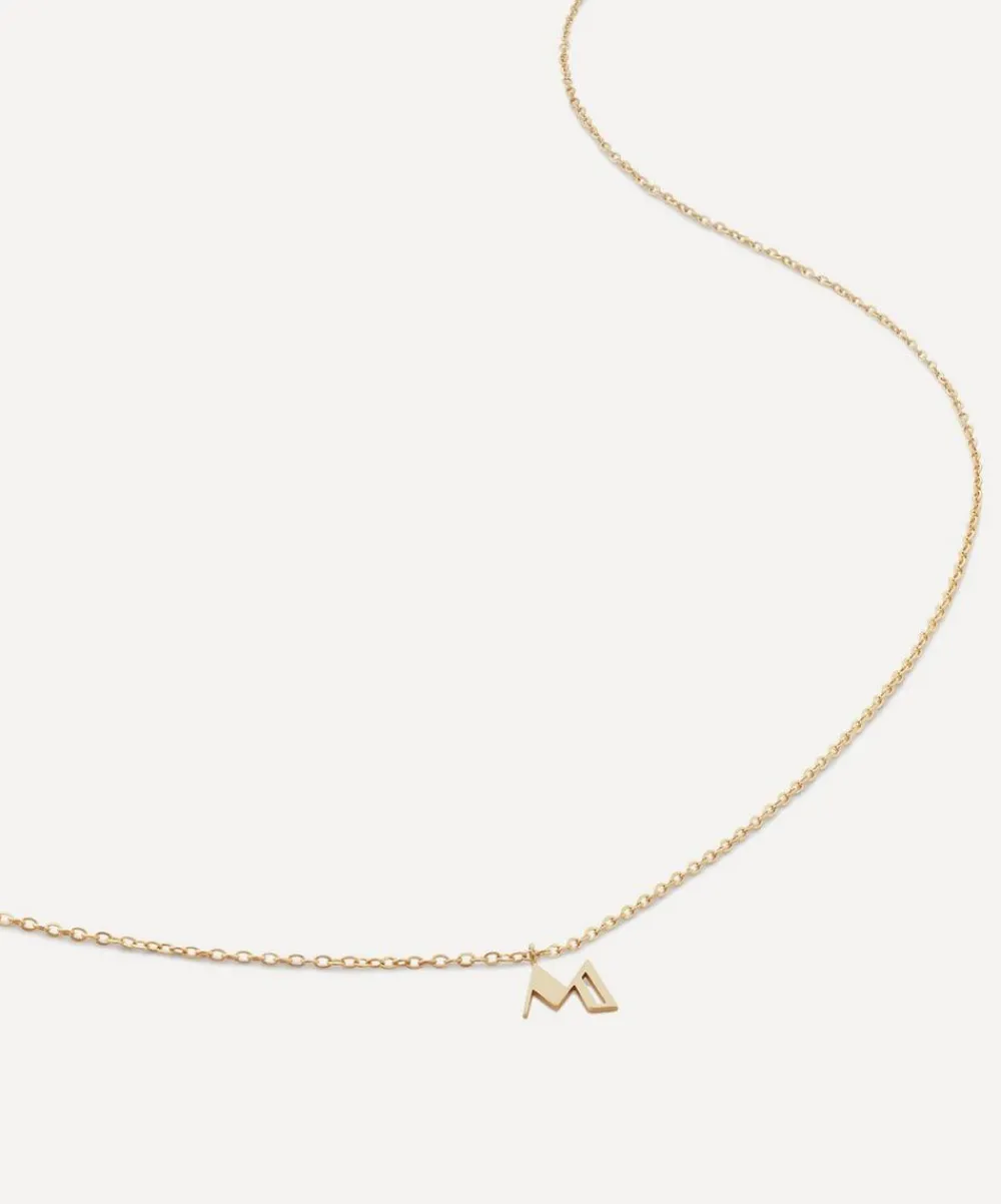 Monica Vinader Necklaces^14ct Gold Small M Initial Pendant Necklace