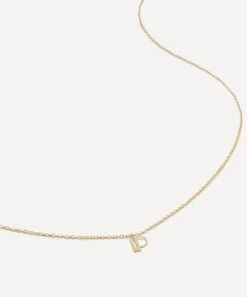 Monica Vinader Necklaces^14ct Gold Small P Initial Pendant Necklace