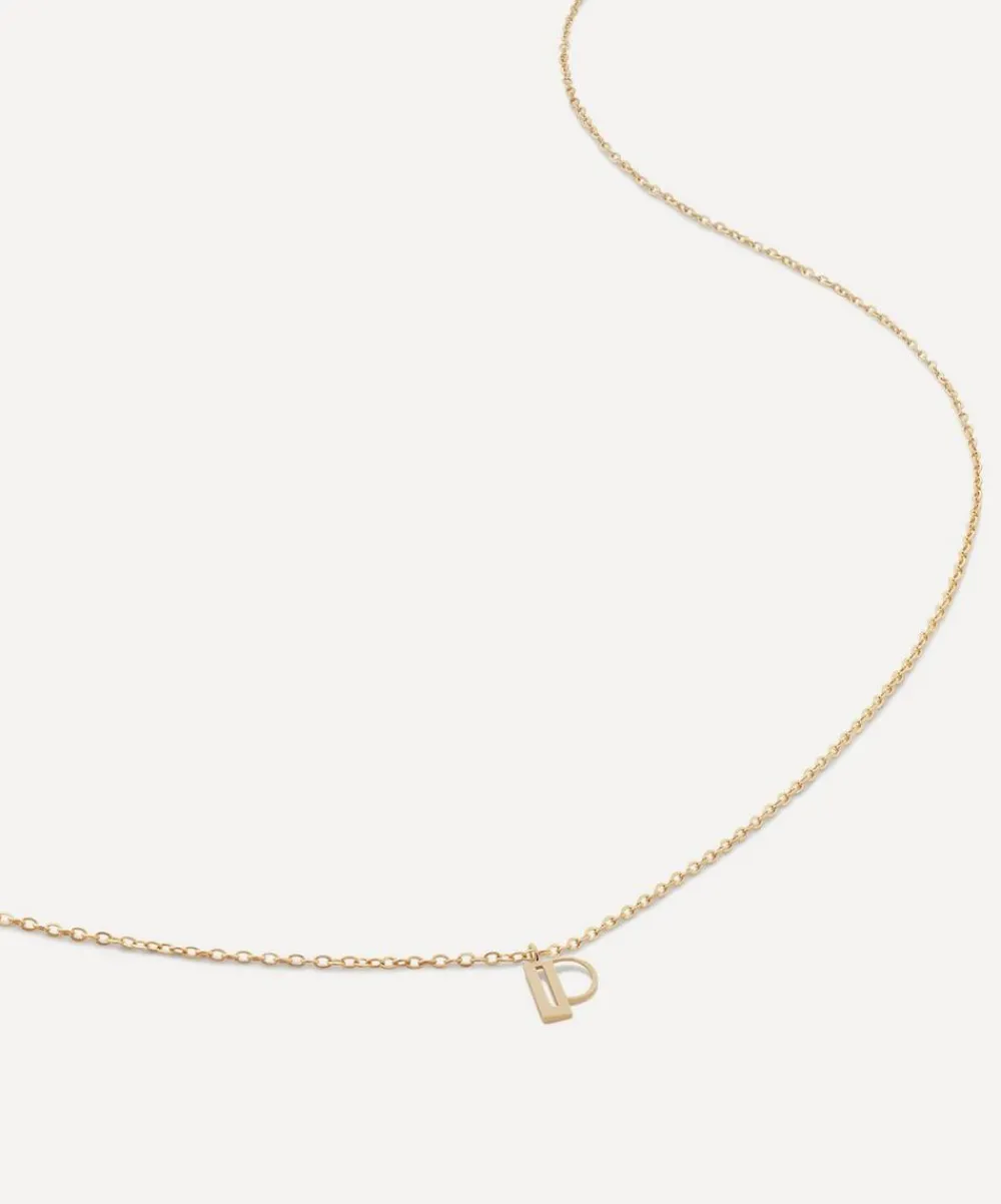 Monica Vinader Necklaces^14ct Gold Small P Initial Pendant Necklace