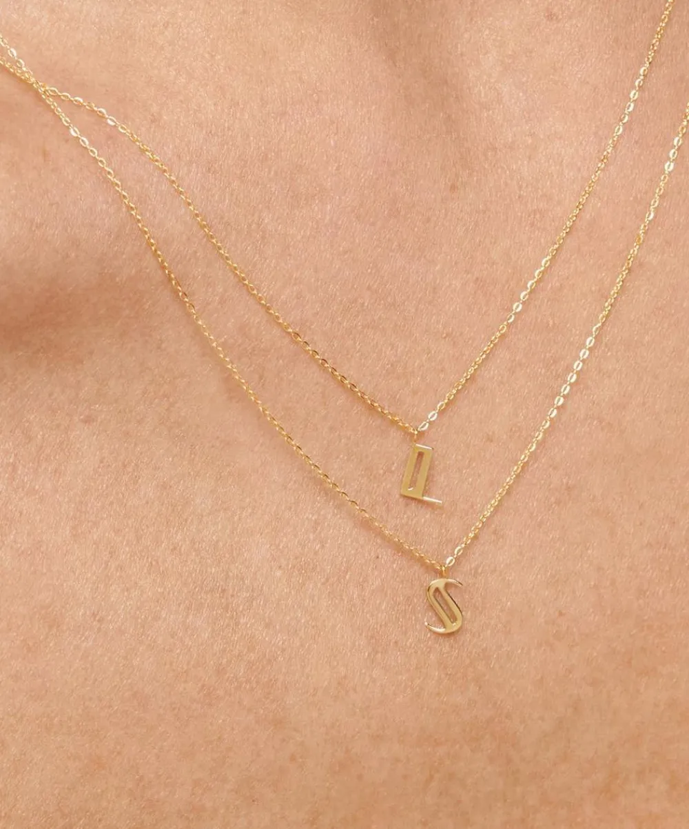 Monica Vinader Necklaces^14ct Gold Small S Initial Pendant Necklace