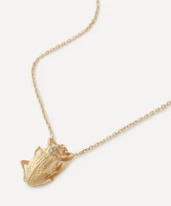 Celine Daoust Necklaces|Necklaces^14ct Gold Small Scarab and Marquise Diamond Pendant Necklace
