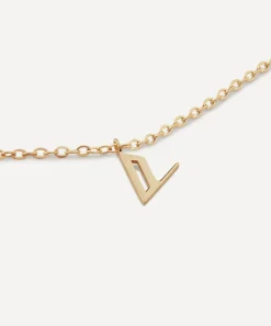 Monica Vinader Necklaces^14ct Gold Small V Initial Pendant Necklace