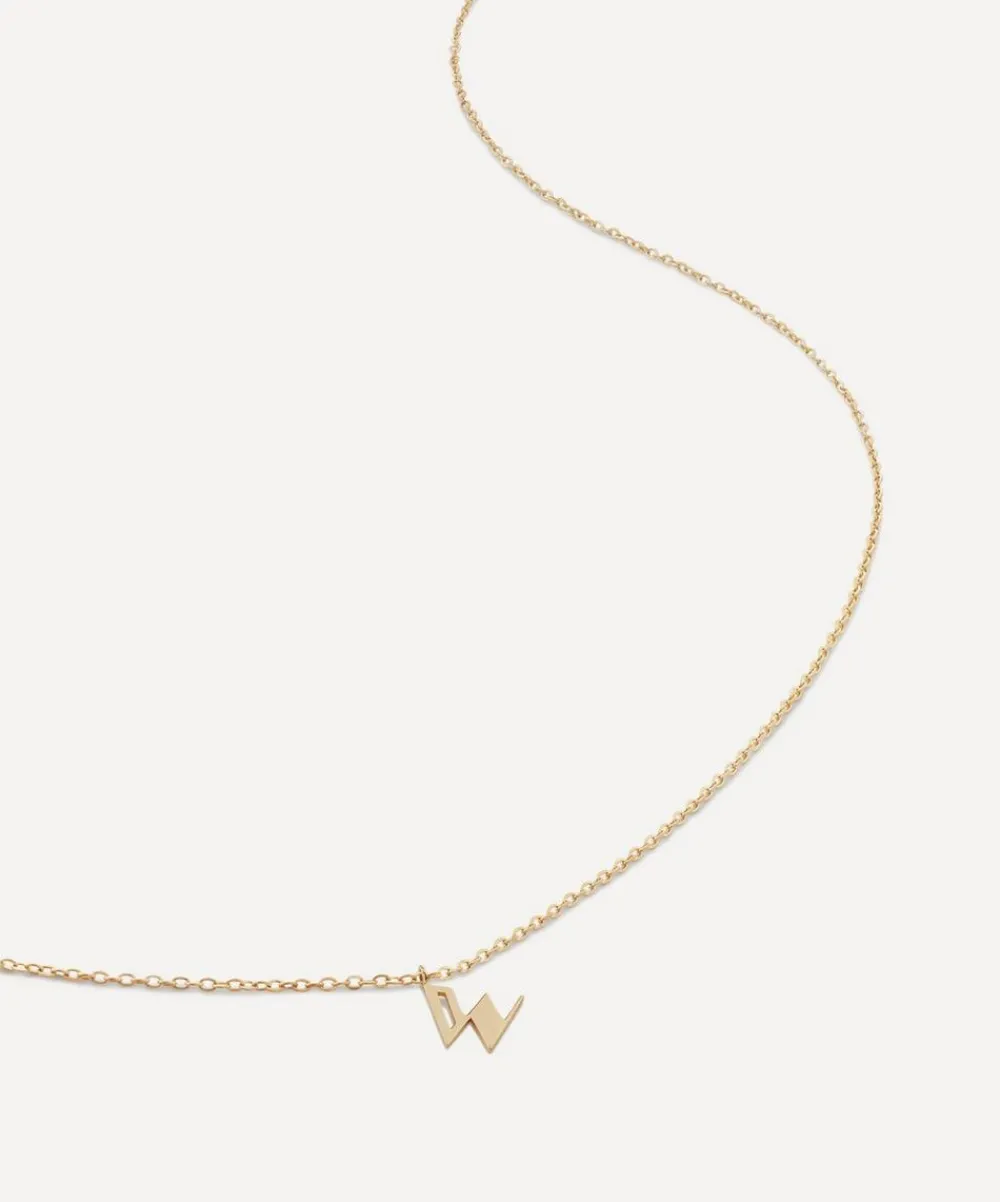 Monica Vinader Necklaces^14ct Gold Small W Initial Pendant Necklace