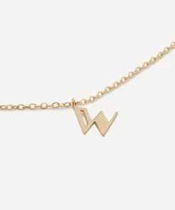 Monica Vinader Necklaces^14ct Gold Small W Initial Pendant Necklace