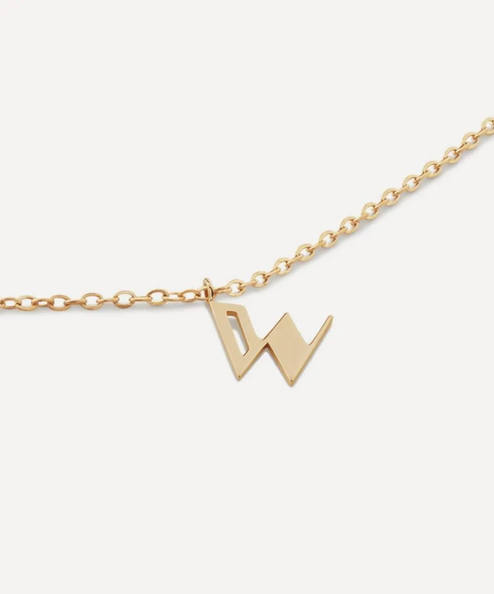 Monica Vinader Necklaces^14ct Gold Small W Initial Pendant Necklace