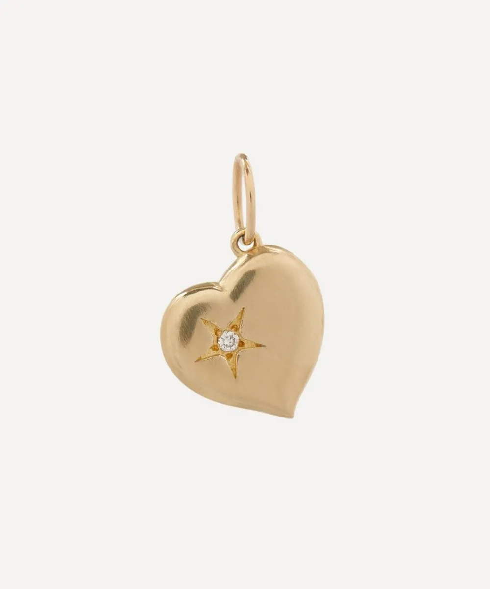 Liberty Charms & Pendants|Charms & Pendants^9ct Gold Spring Love Medium Heart Diamond Pendant