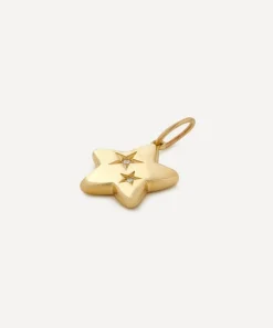 Liberty Charms & Pendants|Charms & Pendants^9ct Gold Star Love Large Diamond Pendant