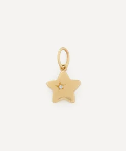 Liberty Charms & Pendants|Charms & Pendants^9ct Gold Star Love Small Diamond Pendant
