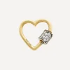 Marla Aaron Charms & Pendants|Charms & Pendants^14ct Gold Stoned Baby Heartlock Carabiner Clasp