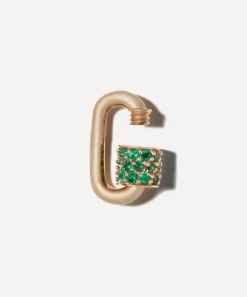 Marla Aaron Charms & Pendants|Charms & Pendants^14ct Gold Stoned Chubby Babylock Carabiner Clasp