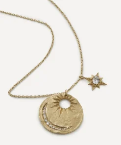 Celine Daoust Necklaces|Necklaces^14ct Gold Sun and Moon Medal Star Pendant Necklace