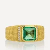 Brooke Gregson Rings|Rings^18ct Gold Talisman Shield Emerald Engraved Ring