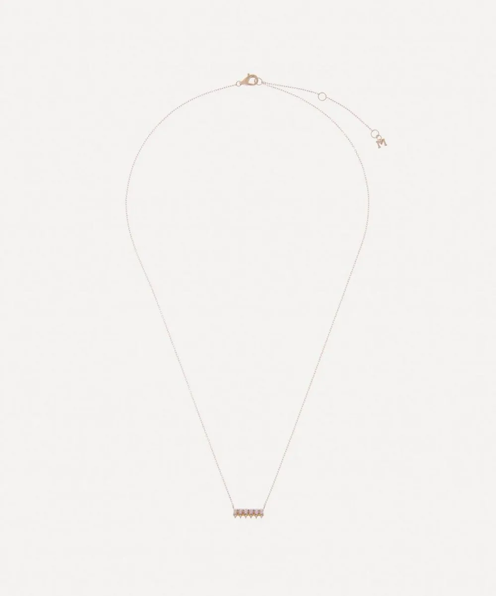 Mateo Necklaces|Necklaces^14ct Gold The Little Things Pearl and Diamond Horizontal Bar Necklace