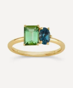 Dinny Hall Rings|Rings^14ct Gold Toi and Moi Tourmaline and Topaz Ring