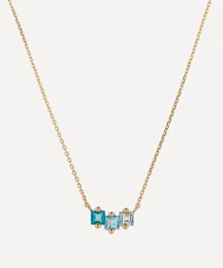 Suzanne Kalan Necklaces|Necklaces^14ct Gold Topaz Mini Bar Pendant Necklace