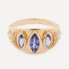 Celine Daoust Rings|Rings^14ct Gold Triple Marquise Tanzanite and Diamond Ring