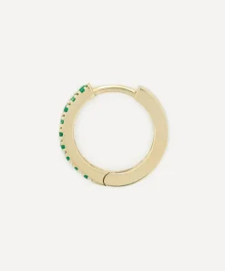 Liberty Earrings|Earrings^9ct Gold Tsavorite Rainbow Mini Creole Single Hoop Earring