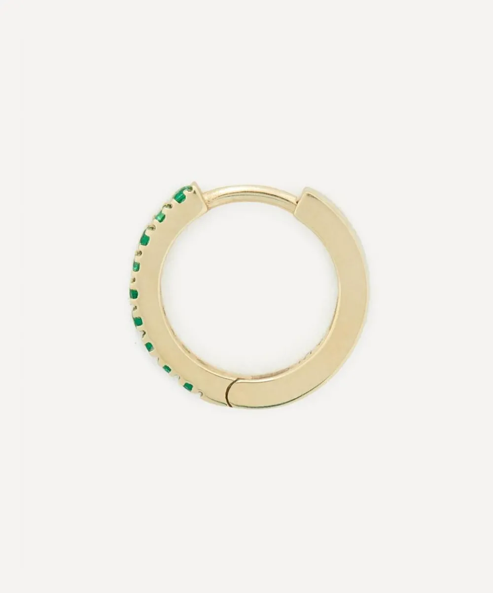Liberty Earrings|Earrings^9ct Gold Tsavorite Rainbow Mini Creole Single Hoop Earring