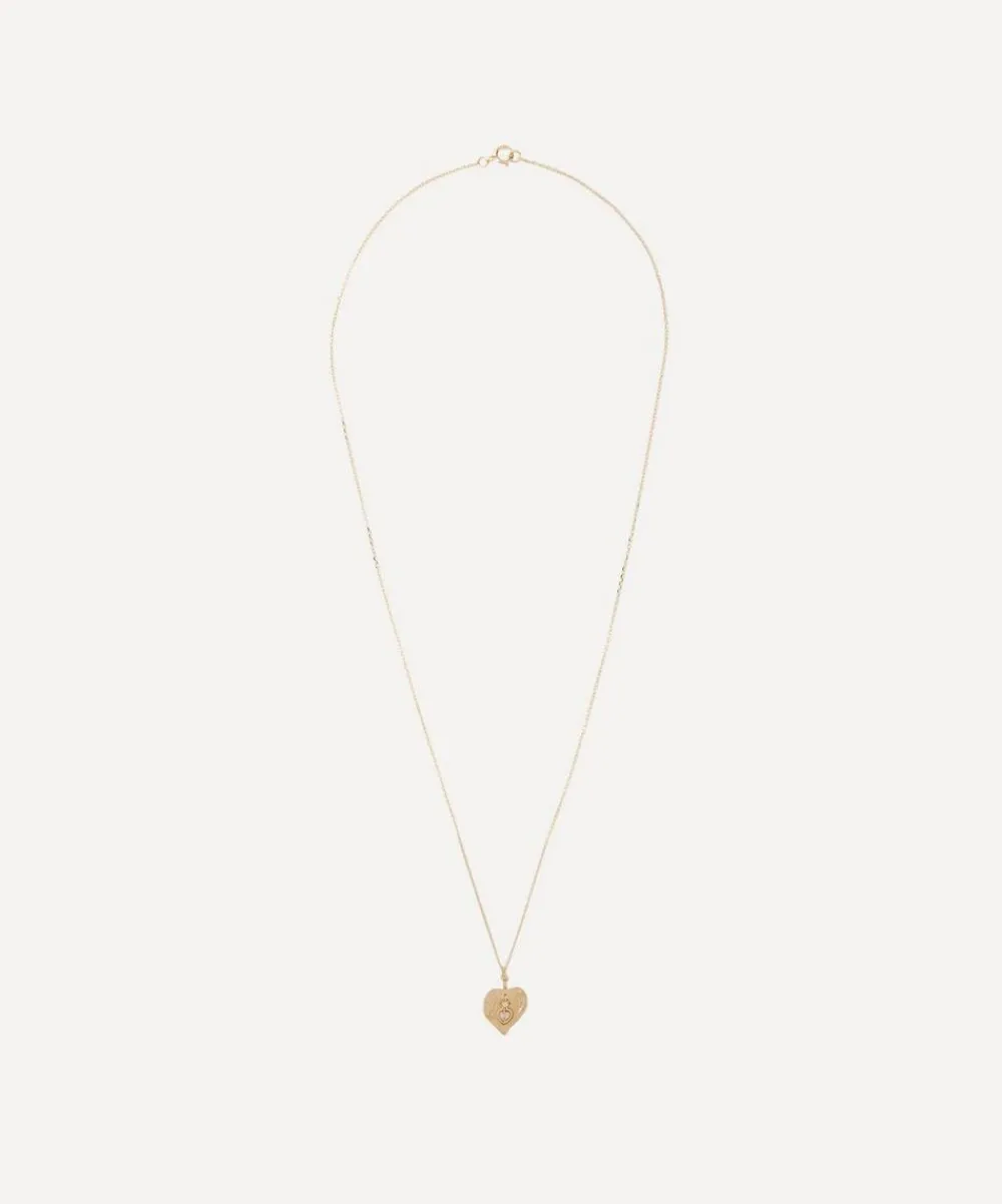 Celine Daoust Necklaces|Necklaces^14ct Gold Twin Flame Dangling Heart Moonstone Pendant Necklace