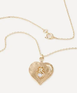 Celine Daoust Necklaces|Necklaces^14ct Gold Twin Flame Dangling Heart Moonstone Pendant Necklace