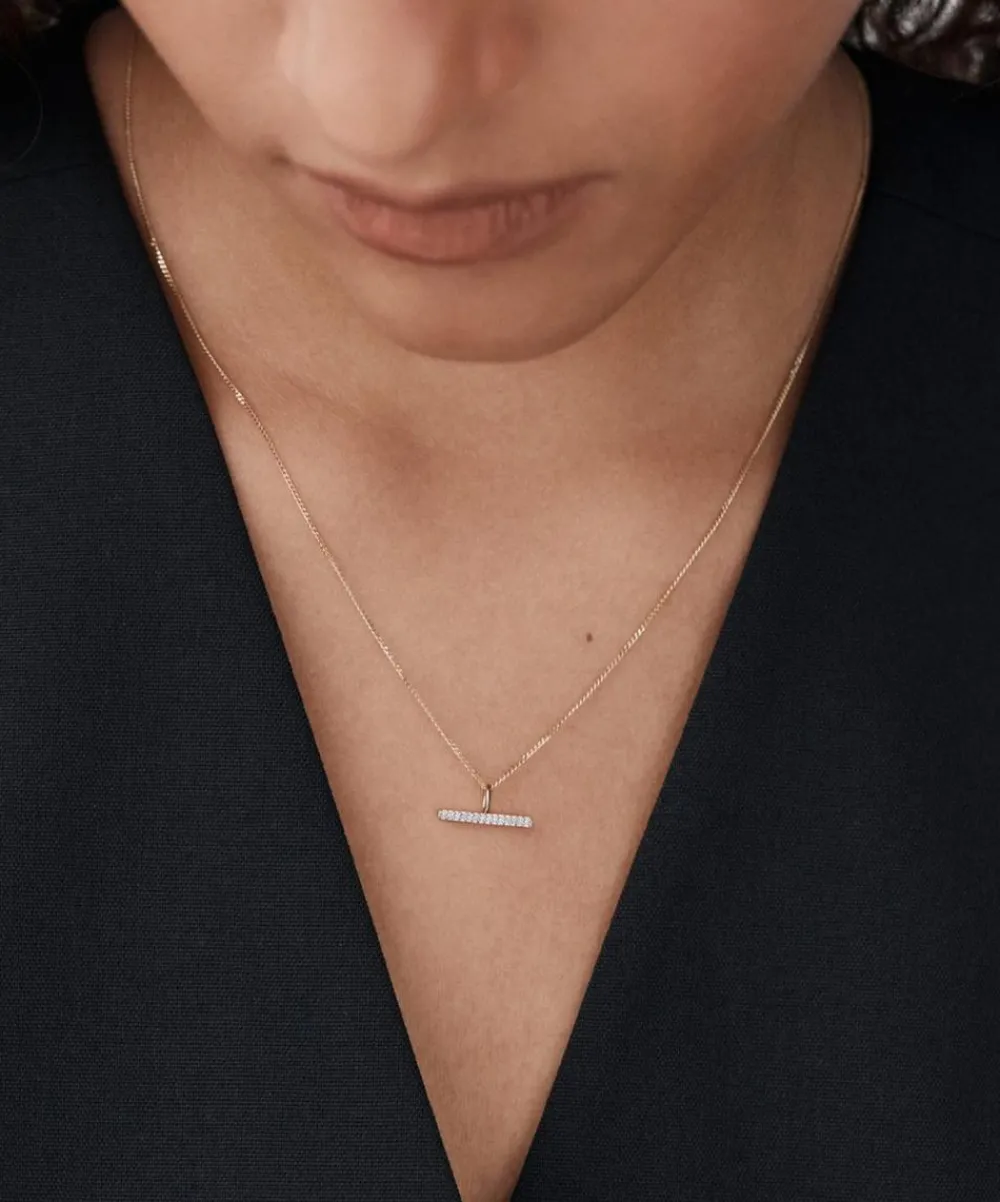 Otiumberg Necklaces^9ct Gold Vestige Diamond Toggle Pendant Necklace