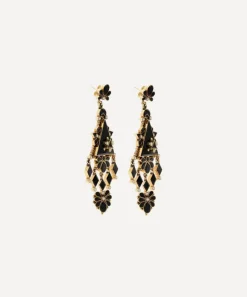 Kojis Earrings|Earrings^14ct Gold Victorian Onyx and Pearl Drop Earrings