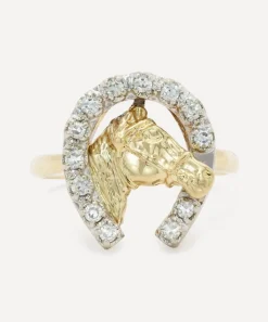 Kojis Rings|Rings^14ct Gold Vintage Diamond Horseshoe Ring