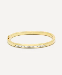 Kojis Bracelets|Bracelets^18ct Gold Vintage Step-Cut Diamond Bangle Bracelet