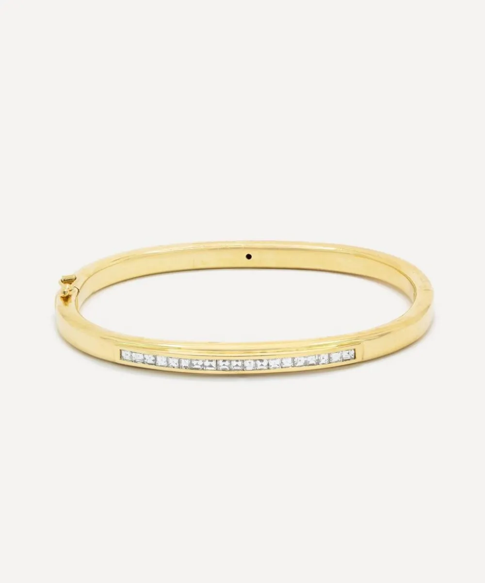 Kojis Bracelets|Bracelets^18ct Gold Vintage Step-Cut Diamond Bangle Bracelet