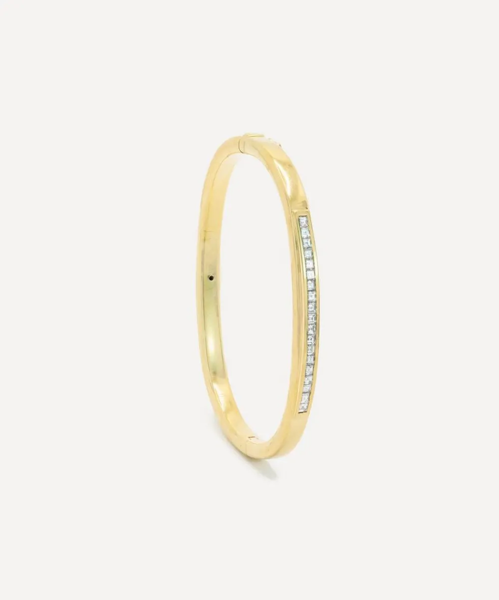 Kojis Bracelets|Bracelets^18ct Gold Vintage Step-Cut Diamond Bangle Bracelet
