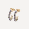 Liberty Earrings|Earrings^9ct Gold Waterfall Blue Iolite Hoop Earrings