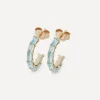 Liberty Earrings|Earrings^9ct Gold Waterfall Blue Swiss Topaz Hoop Earrings