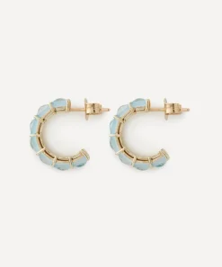 Liberty Earrings|Earrings^9ct Gold Waterfall Blue Swiss Topaz Hoop Earrings