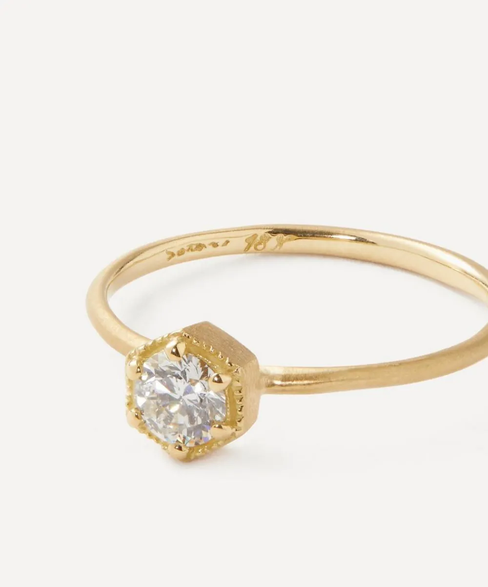 Satomi Kawakita Rings|Rings^18ct Gold White Diamond Hexagon Ring