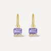 Dinny Hall Earrings|Earrings^14ct Gold Wildflower Betony Tanzanite and Diamond Drop Hoop Earrings