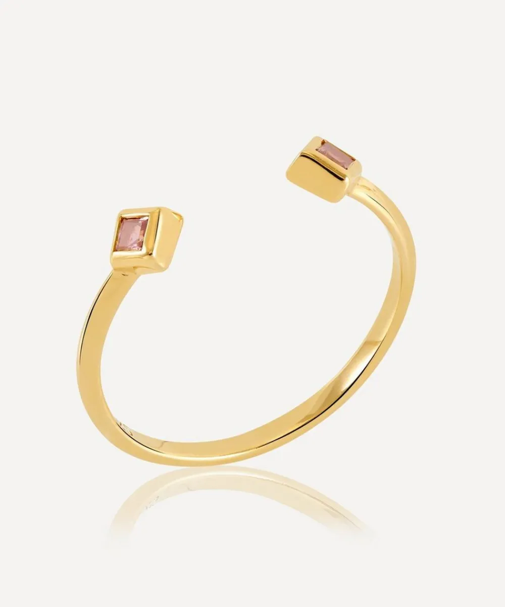 Rachel Jackson Rings^22ct Gold-Plated Adjustable Tourmaline Deco Ring