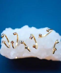 Rachel Jackson Rings^22ct Gold-Plated Adjustable Tourmaline Deco Ring