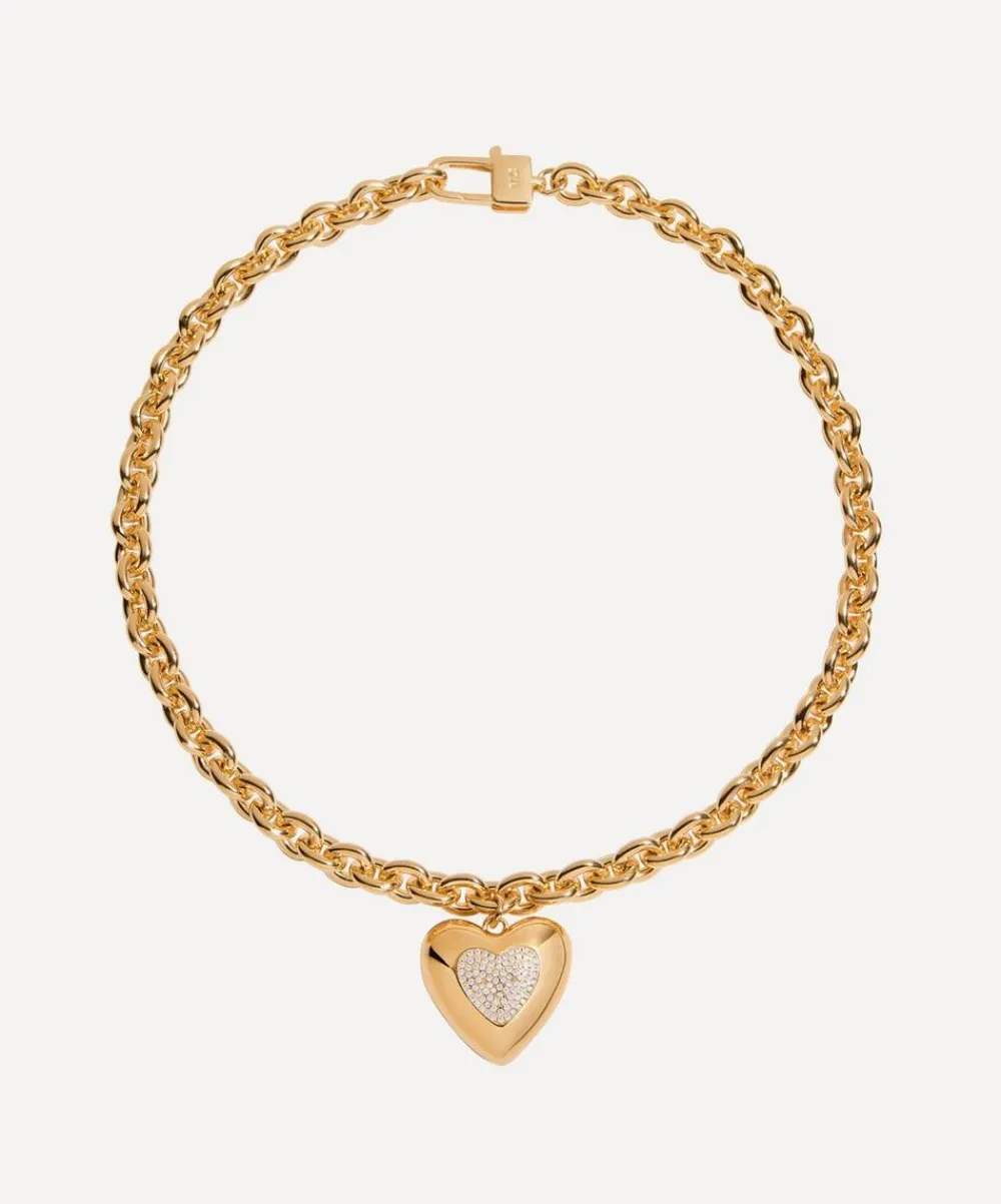 Martha Calvo Necklaces^14ct Gold-Plated Amor Pave Pendant Necklace
