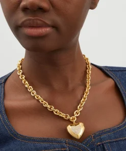 Martha Calvo Necklaces^14ct Gold-Plated Amor Pave Pendant Necklace