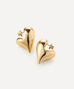 JENNY BIRD Earrings|Earrings^14ct Gold-Plated Art Heart Puff Earrings