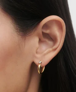 PDPAOLA Earrings^18ct Gold-Plated Becca Hoop Earrings
