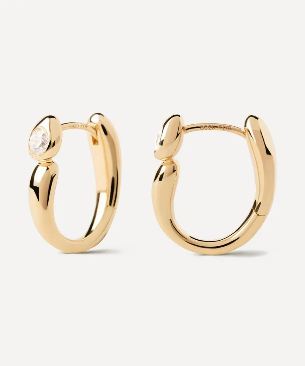PDPAOLA Earrings^18ct Gold-Plated Becca Hoop Earrings