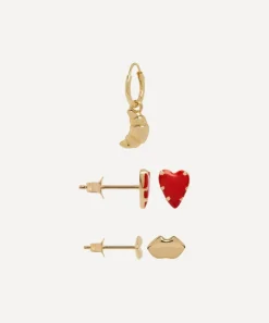 Anna + Nina Earrings^14ct Gold-Plated Bisou Earring Set