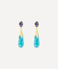 Alexis Bittar Earrings^14ct Gold-Plated Bonbon Crystal Teardrop Earrings