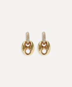 By Alona Earrings^18ct Gold-Plated Capri Drop Hoop Earrings