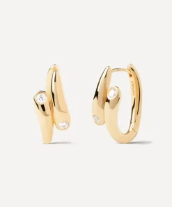 PDPAOLA Earrings^18ct Gold-Plated Caramelle Hoop Earrings